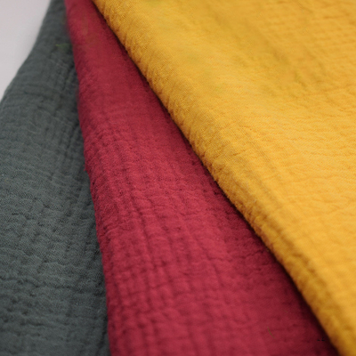 4 слоя 125-130GSM Crinkle ткань марли ткани марли красная