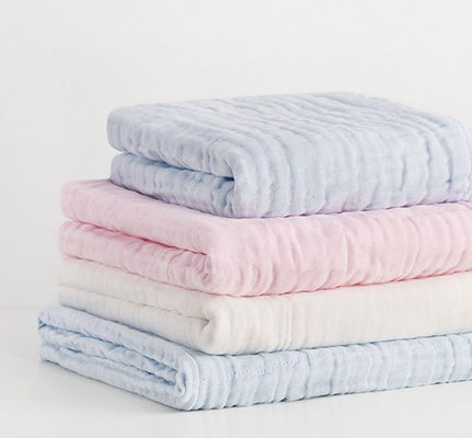 Пушистые 144X116 40S толщиной Swaddle ткань марли 6 слоев для детей