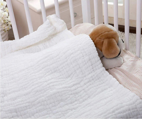 Пушистые 144X116 40S толщиной Swaddle ткань марли 6 слоев для детей