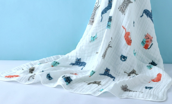 Безопасная ткань марли пузыря хлопка Eco дружелюбная хлопок 4 слоев Swaddle ткань
