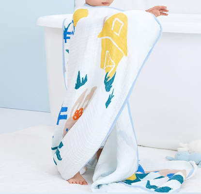 Безопасная ткань марли пузыря хлопка Eco дружелюбная хлопок 4 слоев Swaddle ткань