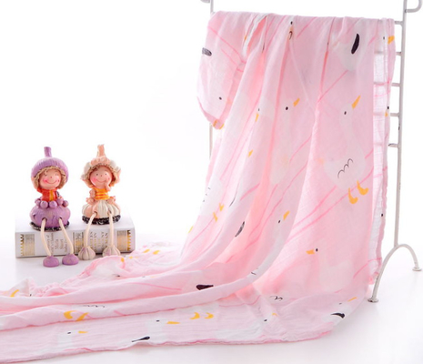 Расчесываемый свет волокна - розовый голубой муслин Swaddle ткань двором 110GSM