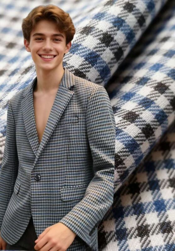 27%Rayon 70%Polyester 3%Spandex 260gsm Check Wrinkle-Resistant And Durable Smooth Texture Fabric